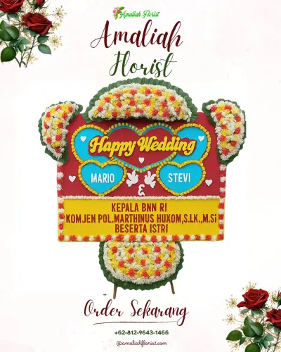 Karangan Papan Bunga Pernikahan di Sumberdem